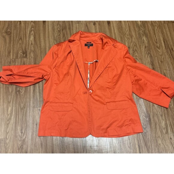 Talbots Stretch Blazer Jacket Sz 18W Orange Blazer Tailored Casual Business - Picture 3 of 7